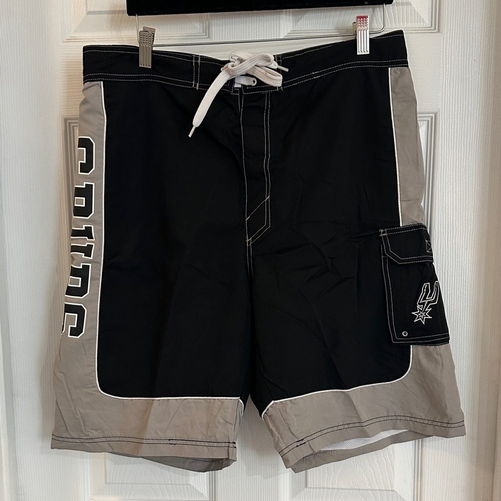 Men's Black and Gray Swim Trunks